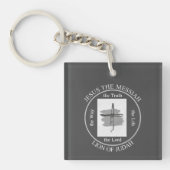 Trendy Grey Jesus The Messiah Christelijk Faith Sleutelhanger (voorkant)