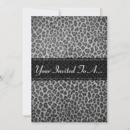 Trendy Grey Leopard Print Bachelorette Party Kaart (Voorkant)