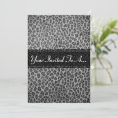 Trendy Grey Leopard Print Bachelorette Party Kaart (Staand voorkant)