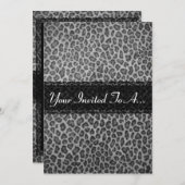 Trendy Grey Leopard Print Bachelorette Party Kaart (Voorkant / Achterkant)