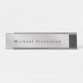 Trendy Grey Modern Design Unieke Persoonlijke Bureau Naambordje (Voorkant)