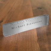 Trendy Grey Modern Design Unieke Persoonlijke Naambordje (Zijkant)