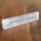 Trendy Grey Modern Design Unieke Persoonlijke Naambordje (Zijkant)