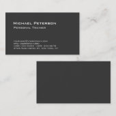 Trendy Grey Personal Trainer Fitness Visitekaartje (Voorkant / Achterkant)