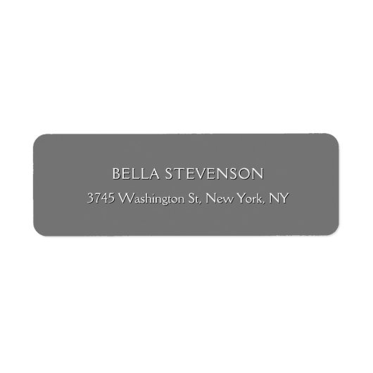 Trendy Grey Plain Eenvoudig Minimalistisch Stijlvo Etiket (Voorkant)