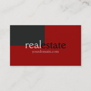 Trendy Grey Red Real Estate Agent Visitekaartje