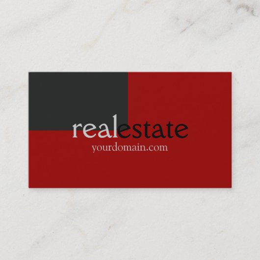 Trendy Grey Red Real Estate Agent Visitekaartje (Voorkant)
