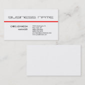 Trendy Grey Red White Plain Standard Visitekaartje (Voorkant / Achterkant)