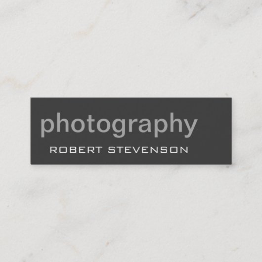 Trendy Grey Skinny Photographer Visitekaartje (Voorkant)