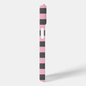 Trendy Grey Striped Pattern met de naam van de Dou Case-Mate iPhone Case (Achterkant / Rechts)