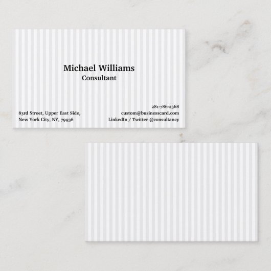 Trendy Grey Stripes Geometric Pattern Modern Chic Visitekaartje (Voorkant / Achterkant)