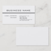 Trendy Grey White Plain Clean Visitekaartje (Voorkant / Achterkant)