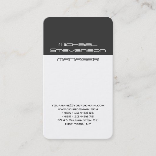 Trendy Grey White Ronde Corner Visitekaartje (Voorkant)