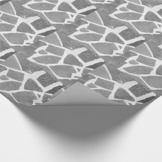 Trendy Grey White Tile Pattern Cadeaupapier (Hoek)