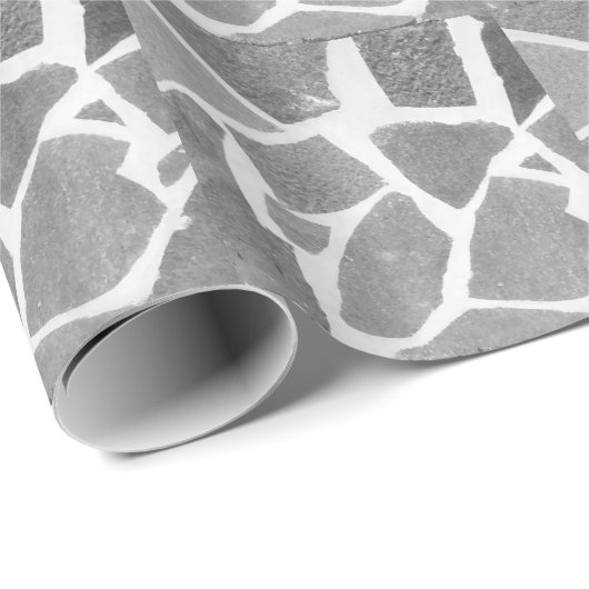 Trendy Grey White Tile Pattern Cadeaupapier (Rol Hoek)