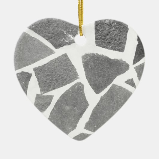 Trendy Grey White Tile Pattern Keramisch Ornament (Voorkant)