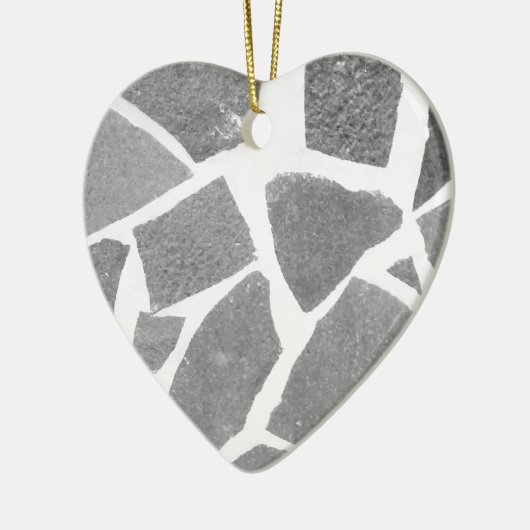 Trendy Grey White Tile Pattern Keramisch Ornament (Links)