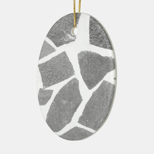 Trendy Grey White Tile Pattern Keramisch Ornament (Links)