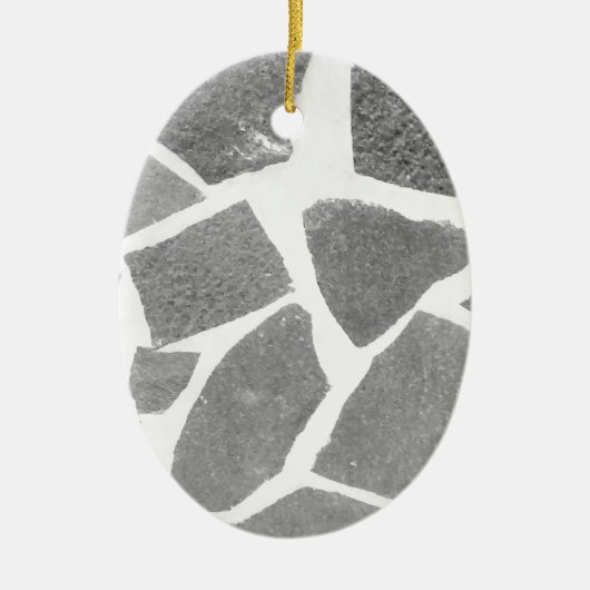 Trendy Grey White Tile Pattern Keramisch Ornament (Voorkant)