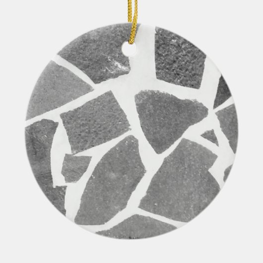 Trendy Grey White Tile Pattern Keramisch Ornament (Voorkant)