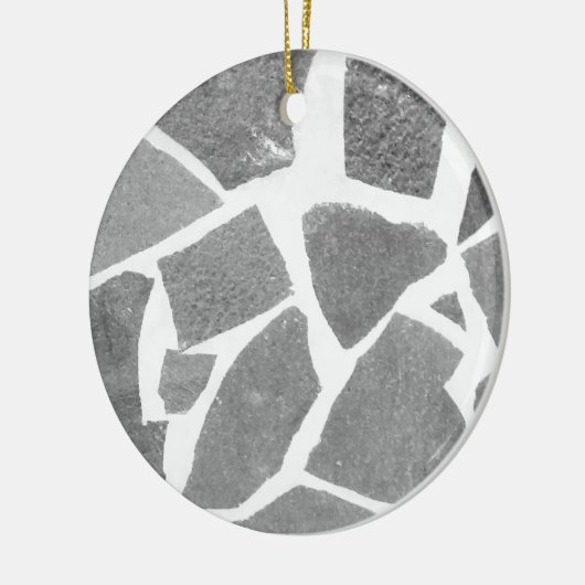 Trendy Grey White Tile Pattern Keramisch Ornament (Links)