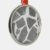 Trendy Grey White Tile Pattern Metalen Ornament (Rechts)