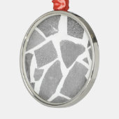 Trendy Grey White Tile Pattern Metalen Ornament (Links)