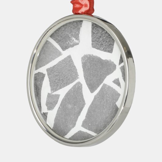 Trendy Grey White Tile Pattern Metalen Ornament (Links)