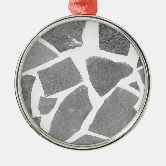 Trendy Grey White Tile Pattern Metalen Ornament (Voorkant)