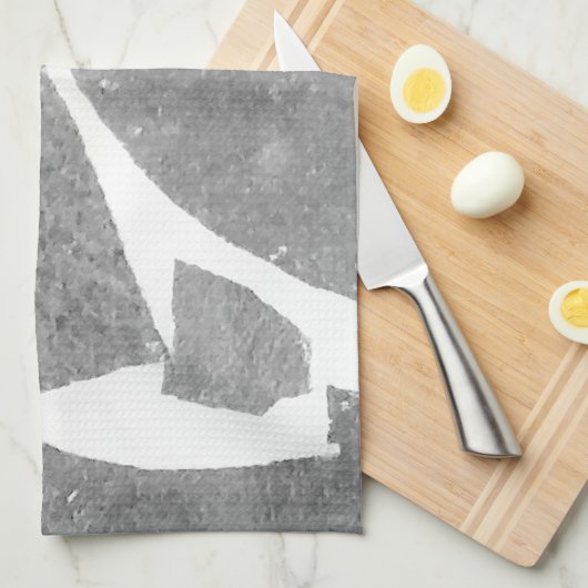 Trendy Grey White Tile Pattern Theedoek (Quarter Fold)