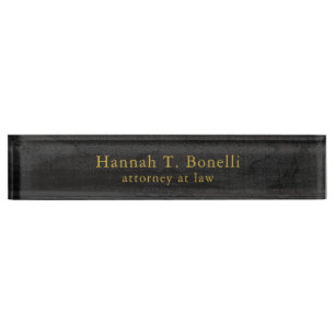 Trendy Grey Wood Gold Design Plain Professional Naambordje