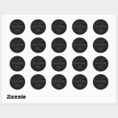 Trendy Grey Wood Gold Design Plain Professional Ronde Sticker (Vel)