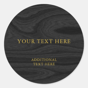 Trendy Grey Wood Gold Design Plain Professional Ronde Sticker