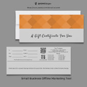 Trendy Grey Zwart Sinaasappel Script Cadeaubon