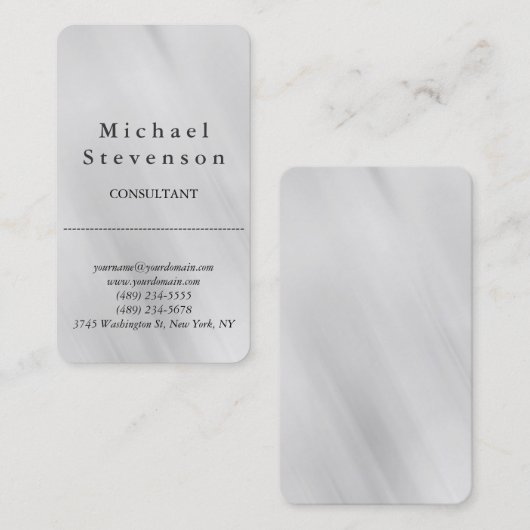 Trendy grijs afgeronde hoek Visitekaartje (Voorkant / Achterkant)