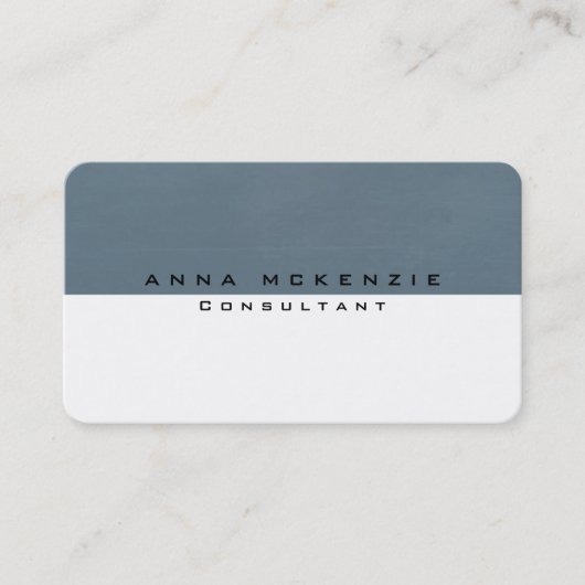 Trendy grijs blauw wit uniek creatief visitekaartje (Voorkant)