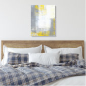 'Trendy' Grijs en Geel Abstract Art Canvas Print (Insitu (Slaapkamer))