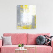 'Trendy' Grijs en Geel Abstract Art Canvas Print (Insitu (Woonkamer))