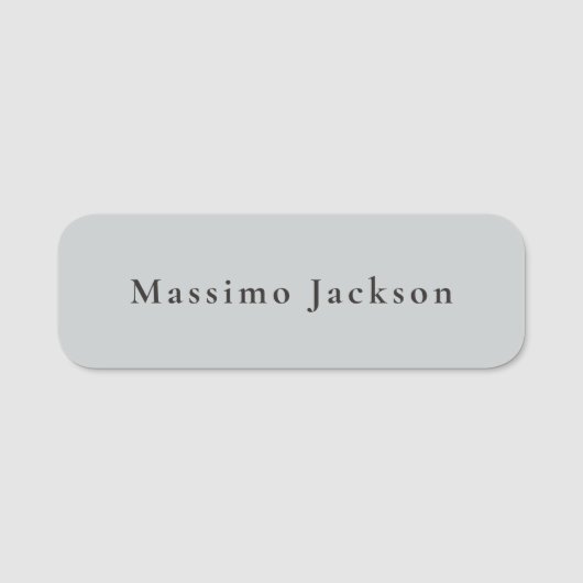 Trendy Grijs Modern Design Uniek Persoonlijk Naamplaatje (Voorkant)