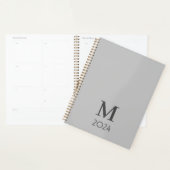Trendy grijs Monogram 2024 Planner (Display)