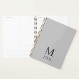 Trendy grijs Monogram 2024 Planner
