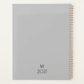 Trendy grijs Monogram 2024 Planner (Achterkant)