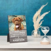 Trendy Grijs Rustiek Huisdierherdenking | Foto Aan Fotoplaat (Zijkant)