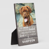 Trendy Grijs Rustiek Huisdierherdenking | Foto Aan Fotoplaat (Zijkant)