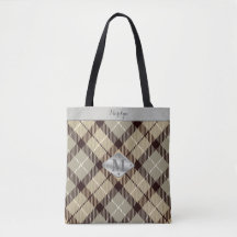 Trendy Grijs Tartan Metaalglans Monogram Naam Lera