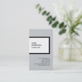 Trendy grijs, verticaal uniek visitekaartje (Staand voorkant)