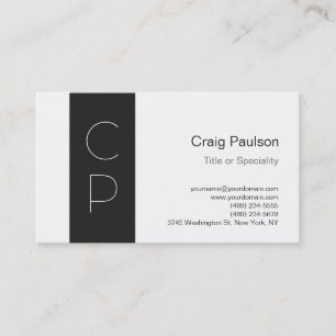 Trendy Grijs Witte Monogram Profiel Visitekaartje