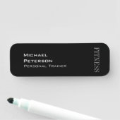 Trendy grijs zwart fitness sport naamplaatje (In situ)