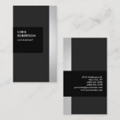 Trendy grijs zwart gestreept creatief Visitekaartj Visitekaartje (Voorkant / Achterkant)