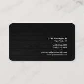 Trendy Grijs Zwart Hout Aantrekkelijk Plain Chic Visitekaartje (Achterkant)